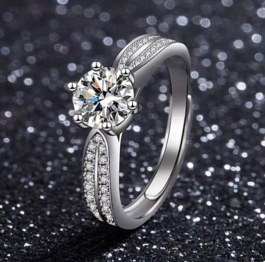 1.0 Carat Moissanite Diamond Ring
