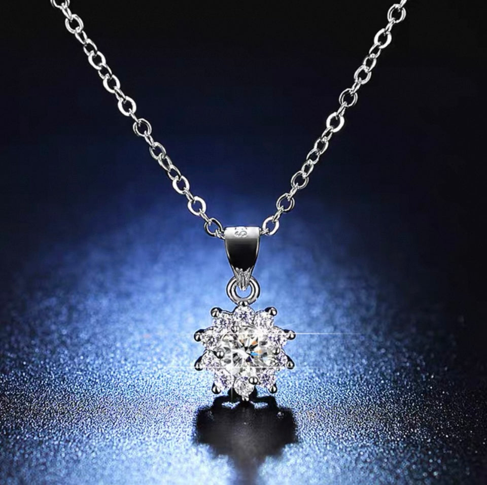 1.0 Carat Moissanite Diamond Necklace