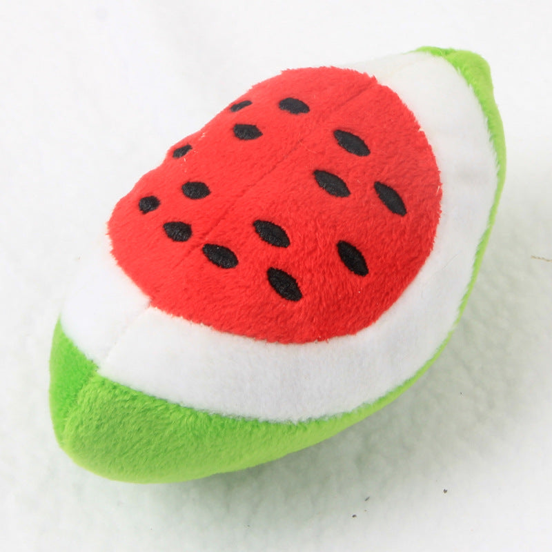 Pet Supplies Popular Dog Plush Toys Bite Resistant Pet Toys Fruit Sound Toys Wholesale