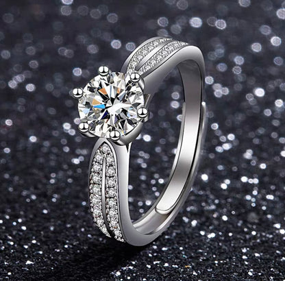 1.0 Carat Moissanite Diamond Ring