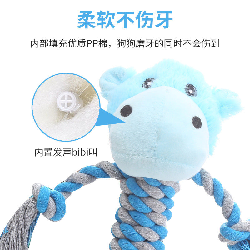 Plush dog toys cute animal shape chew-resistant teething pet toys factory stock Amazon hot seller
