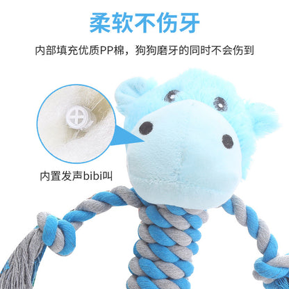 Plush dog toys cute animal shape chew-resistant teething pet toys factory stock Amazon hot seller