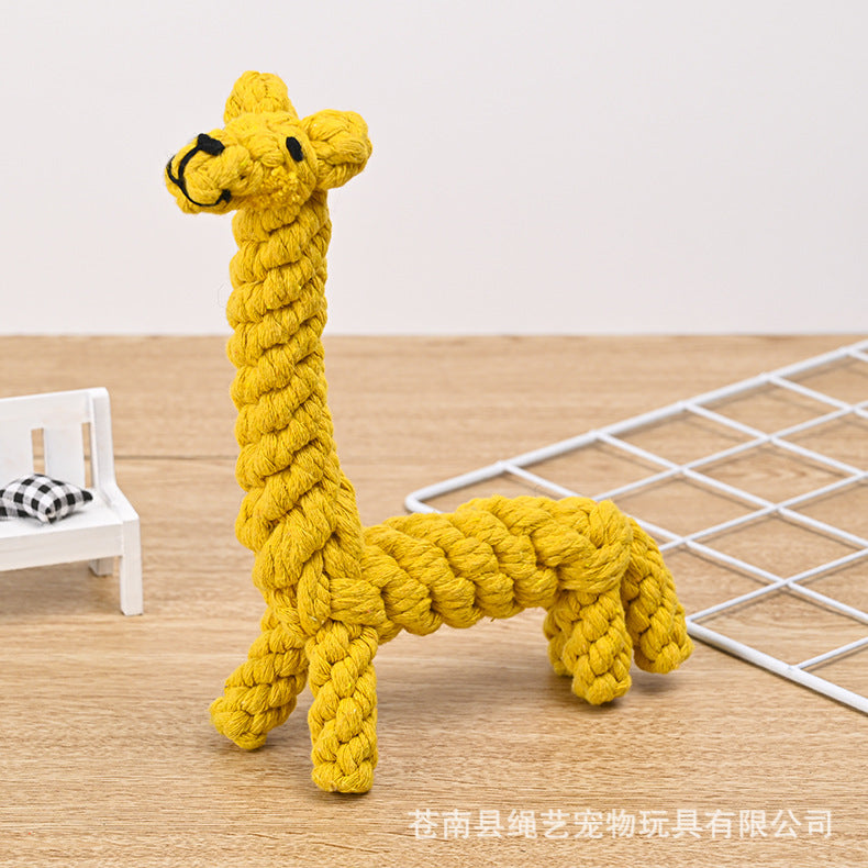Cotton Rope Pet Toys Wholesale Handwoven Animal Series Dog Toys Dog Grinding Supplies