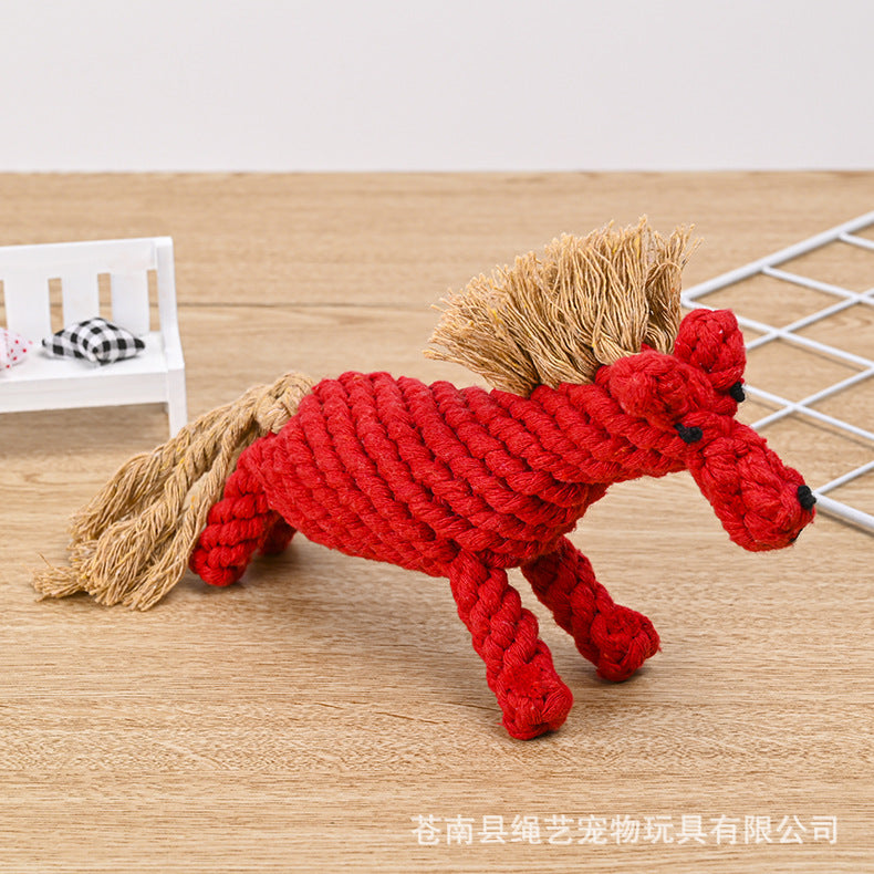 Cotton Rope Pet Toys Wholesale Handwoven Animal Series Dog Toys Dog Grinding Supplies