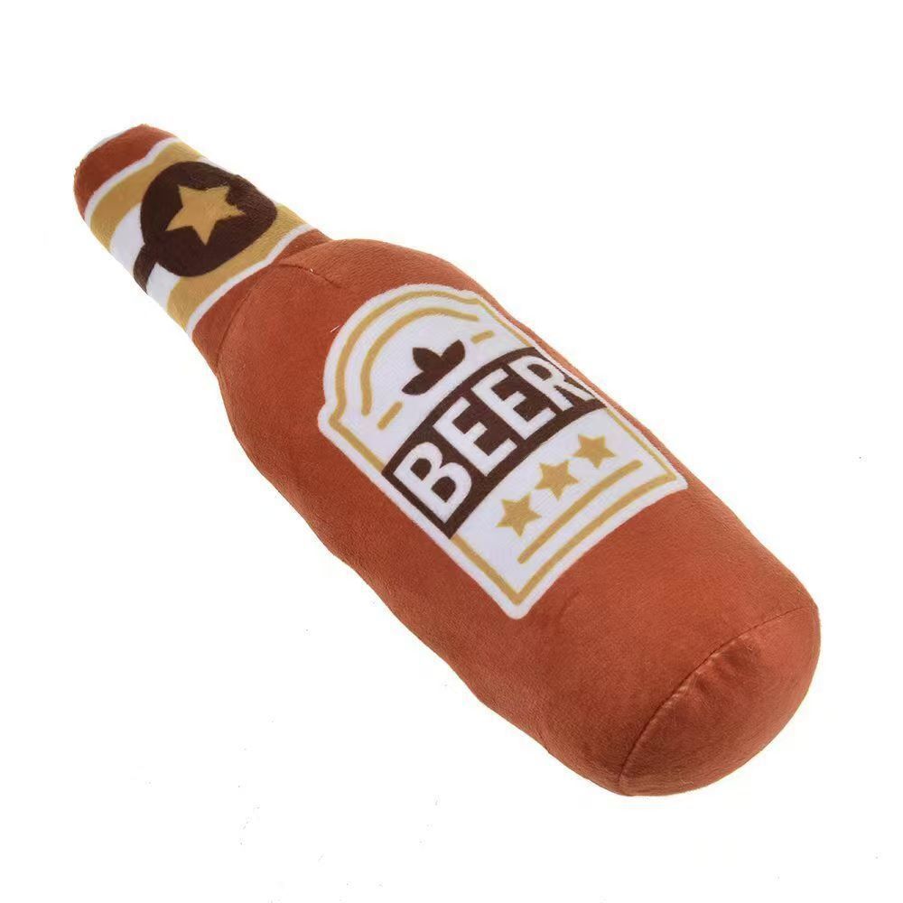Pet supplies simulated beer, vodka, whiskey bottle, BB calling pet dog and cat companion pet toys