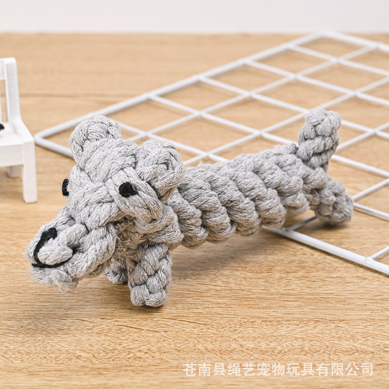 Cotton Rope Pet Toys Wholesale Handwoven Animal Series Dog Toys Dog Grinding Supplies