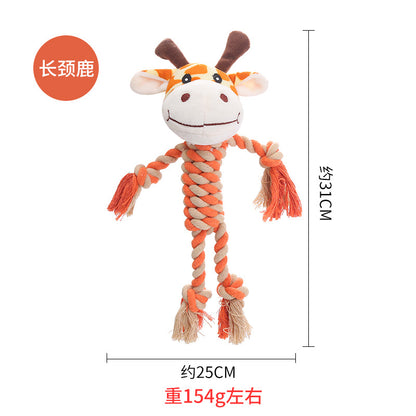 Plush dog toys cute animal shape chew-resistant teething pet toys factory stock Amazon hot seller