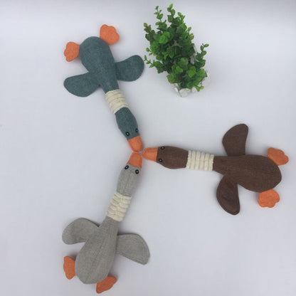 Pet vocalization, grinding teeth, bite resistance, plush cat and dog toys, sackcloth, geese, can be customized, and the factory supplies directly