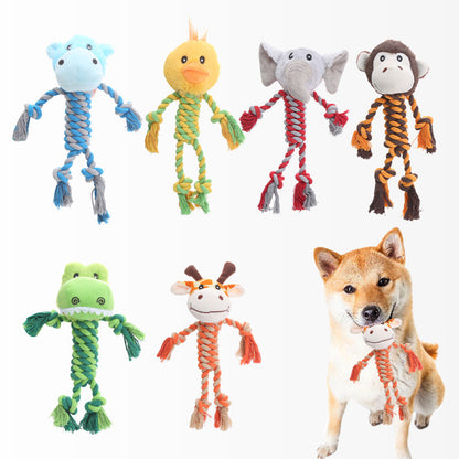 Plush dog toys cute animal shape chew-resistant teething pet toys factory stock Amazon hot seller