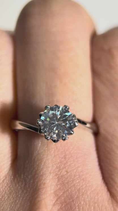 1.0 Carat Moissanite Diamond Ring