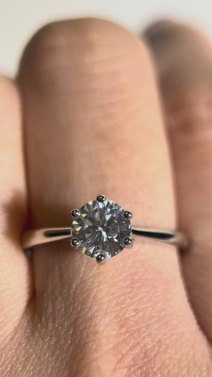 1.0 Carat Moissanite Diamond Ring